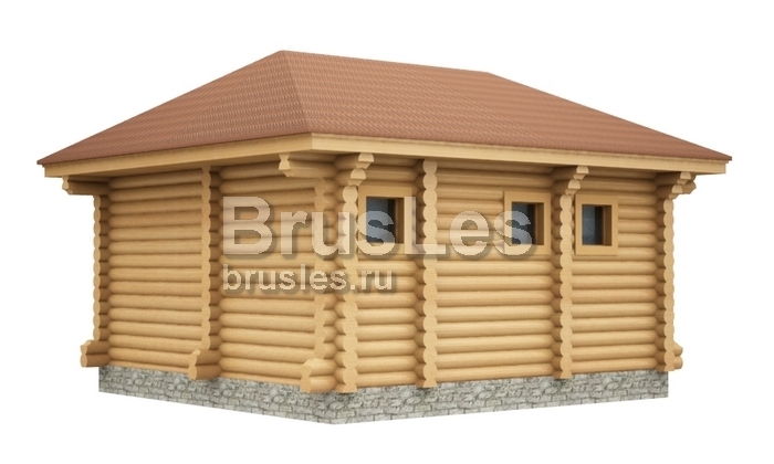 Проект "Норика" небольшая баня из оцилиндрованного бревна — фото-534_3