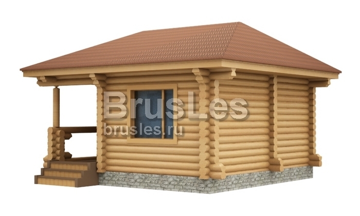 Проект "Норика" небольшая баня из оцилиндрованного бревна — фото-534_4