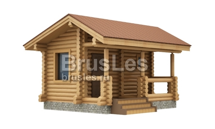 Проект "Нэлли" небольшая баня из оцилиндрованного бревна — фото-534_1