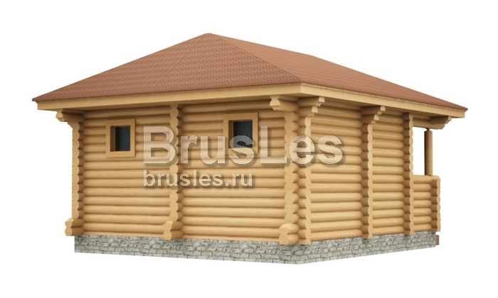 Проект "Рина" небольшая баня из бревна с террасой — фото-534_3