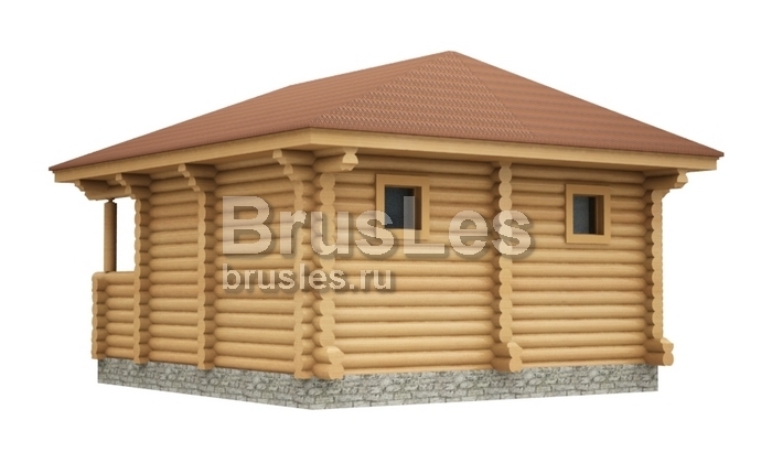 Проект "Рина" небольшая баня из бревна с террасой — фото-534_4