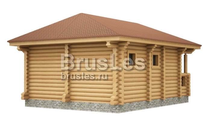 Проект "Том" баня из оцилиндрованного бревна с террасой — фото-534_2