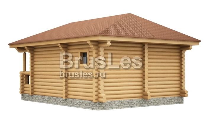 Проект "Том" баня из оцилиндрованного бревна с террасой — фото-534_3