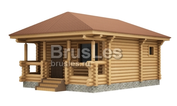 Проект "Том" баня из оцилиндрованного бревна с террасой — фото-534_4