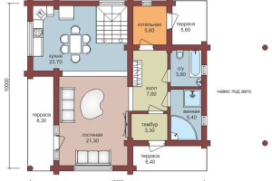 Проект  "Алиса"  из оцилиндрованного бревна с балконом и вторым светом — фото-533_1