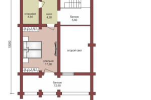 Проект  "Беатриса" дом из оцилиндрованного бревна со вторным светом и мансардой — фото-533_2
