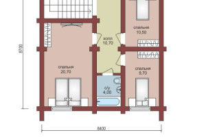 Проект "Василина"  двухэтажный дом из оцилиндрованного бревна — фото-533_2