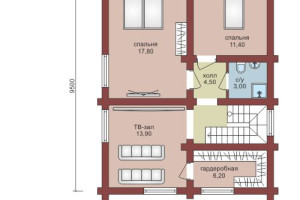 Проект "Виктория"   из оцилиндрованного бревна с мансардой — фото-533_2