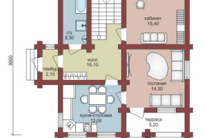 Проект "Гертруда" из оцилиндрованного бревна с мансардным этажом — фото-533_1