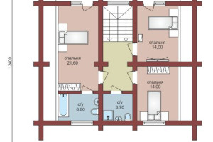 Проект "Екатерина" из оцилиндрованного бревна с балконом и террасой — фото-533_2