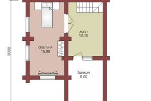 Проект "Елизавета" из оцилиндрованного бревна с навесом для автомобиля — фото-533_2