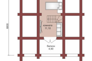 Проект "Зара" из оцилиндрованного бревна с балконом и мансардой — фото-533_2