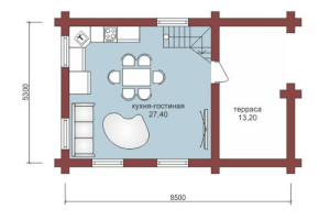 Проект "Инесса" для дачного участка из оцилиндрованного бревна — фото-533_1