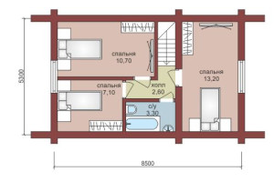 Проект "Инесса" для дачного участка из оцилиндрованного бревна — фото-533_2