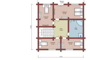 Проект "Карелия" двухэтажный дом  из бревна с гаражом — фото-533_2