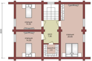 Проект "Констанция" двухэтажный дом из бревна с террасой — фото-533_2