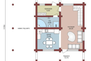 Проект "Ксения" коттедж с навесом, террасами и балконом — фото-533_1
