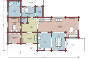 Проект "Любава" двухэтажный дом  из бревна с вторым светом и балконами — фото-533_1