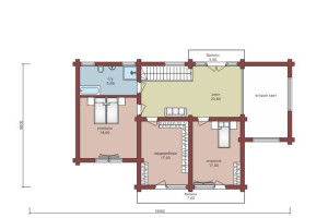 Проект "Любава" двухэтажный дом  из бревна с вторым светом и балконами — фото-533_2
