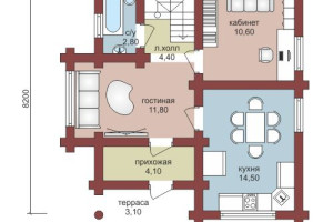 Проект "Наина"  из оцилиндрованного бревна с мансардным этажом — фото-533_1