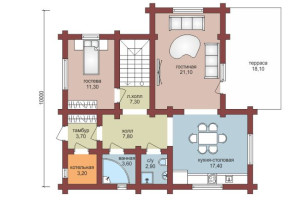 Проект "Неонила"  из бревна с мансардой и балконом — фото-533_1
