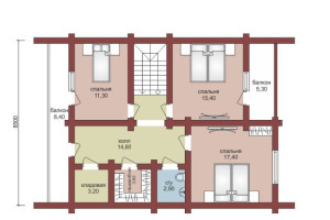 Проект "Неонила"  из бревна с мансардой и балконом — фото-533_2
