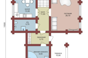 Проект "Полина" дом из оцилиндрованного бревна — фото-533_1