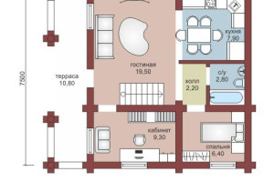 Проект "Рада" дачный домик из оцилиндрованного бревна — фото-533_1