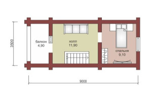 Проект "Рада" дачный домик из оцилиндрованного бревна — фото-533_2