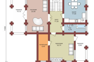 Проект "Северина" из оцилиндрованного бревна с балконом и 2 террасами — фото-533_1