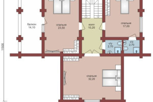 Проект "Северина" из оцилиндрованного бревна с балконом и 2 террасами — фото-533_2