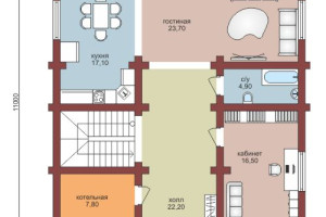 Проект "Софья" загородный коттедж  с большим балконом и террасой — фото-533_1