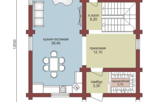 Проект "Стефания" дом из бревна с мансардой — фото-533_1