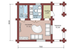 Проект "Услада" экономичный дом из оцилиндрованного бревна — фото-533_1