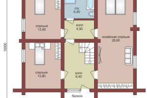 Проект "Флоренция" коттедж из оцилиндрованного бревна с мансардным этажом — фото-533_2