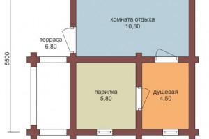 Проект "Кэтти" небольшая баня из профилированного бруса "Кэтти" — фото-535_1