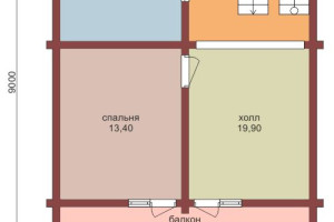 Проект "Лакки" двухэтажная баня с террасой и балконом — фото-535_2