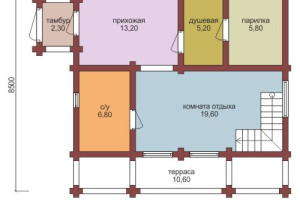 Проект  "Марс" баня с балконом и террасой — фото-535_1