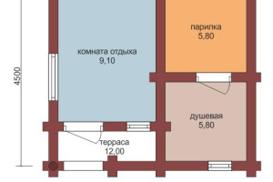 Проект "Нона" небольшая баня из профбруса — фото-535_1