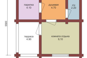 Проект "Норика"  небольшая баня из профилированного бруса — фото-535_1