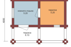 Проект "Нэлли" небольшая баня из профилированного бруса — фото-535_1