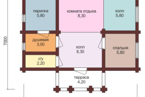 Проект "Сэрра" баня из профилированного бруса — фото-535_1