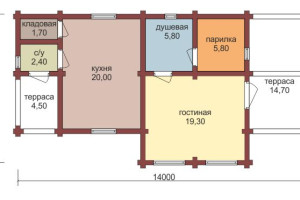Проект "Хома" баня с двумя террасами — фото-535_1