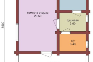 Двухэтажная баня из оцилиндрованного бревна с террасой — фото-534_1