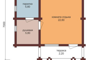 Проект "Интер" баня  из оцилиндрованного бревна — фото-534_1