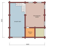 Проект "Инфи" баня двухэтажная со вторым светом и бассейном — фото-534_2