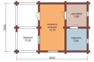 Проект "Лада" баня из бревна 38.3 кв. м — фото-534_1