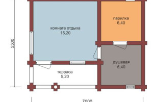 Проект "Мирка" баня из оцилиндрованного бревна — фото-534_1