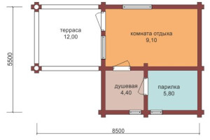 Проект "Фокс" баня с террасой — фото-534_1