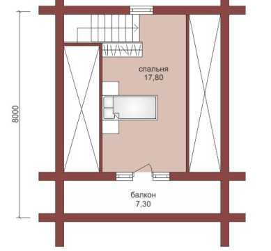 Проект "Аполлон" небольшой дом из бруса с мансардой — фото-532_2